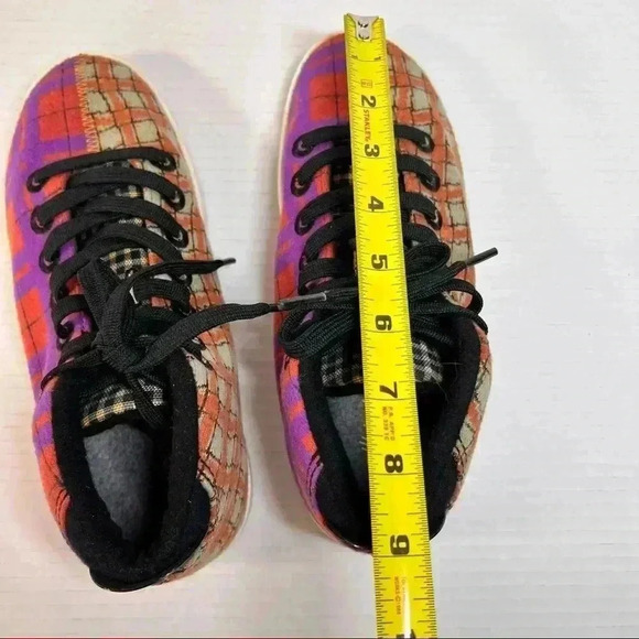 ALLBIRDS WOMENS SIZE 8 WOOL PIPER TARTAN PLAID BRIGHT COLORS PURPLE ORANGE FUNKY - Picture 7 of 10